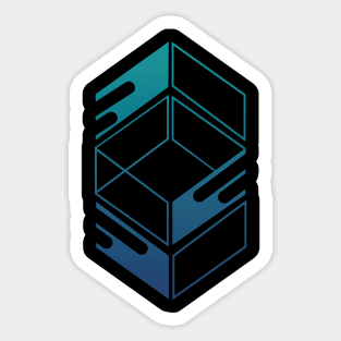 Abstract blue box Sticker